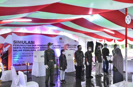 KPU Simulasi Pencoblosan, Dihadiri Pjs Bupati Sintang