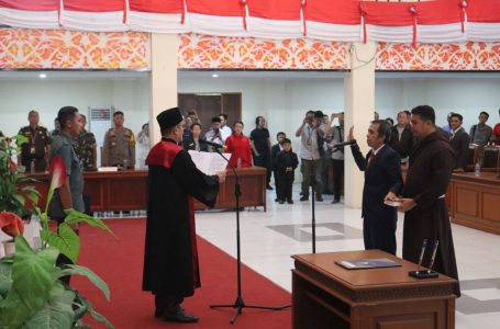 Pj. Bupati Gutmen Hadiri Pelantikan Ketua DPRD Landak Sisa Masa Jabatan 2019-2024